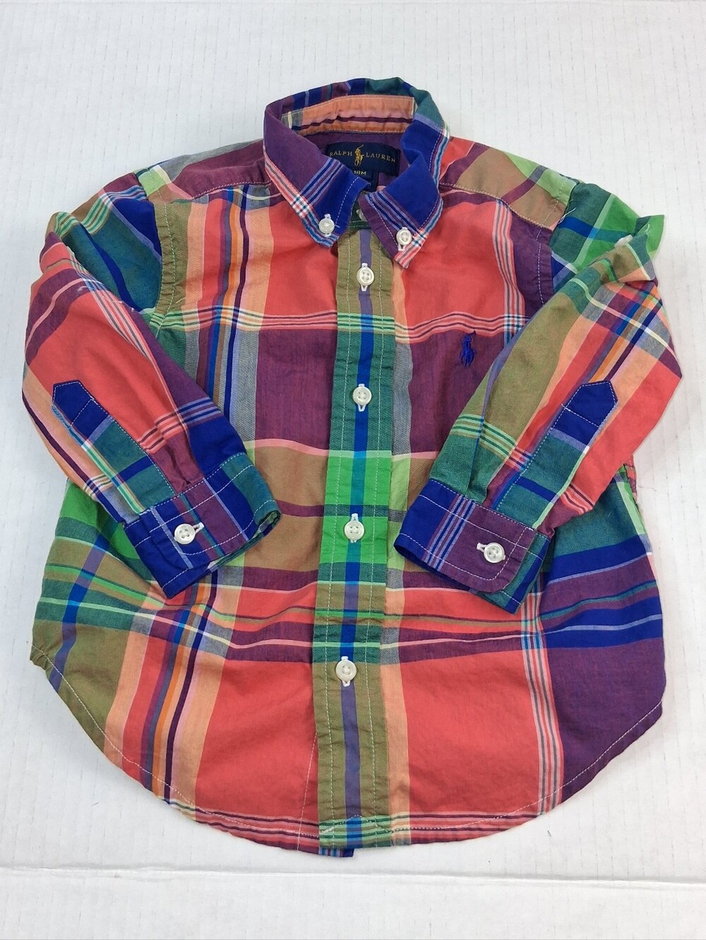 Ralph Lauren Multicolor Madras Plaid Button Down Shirt 18M